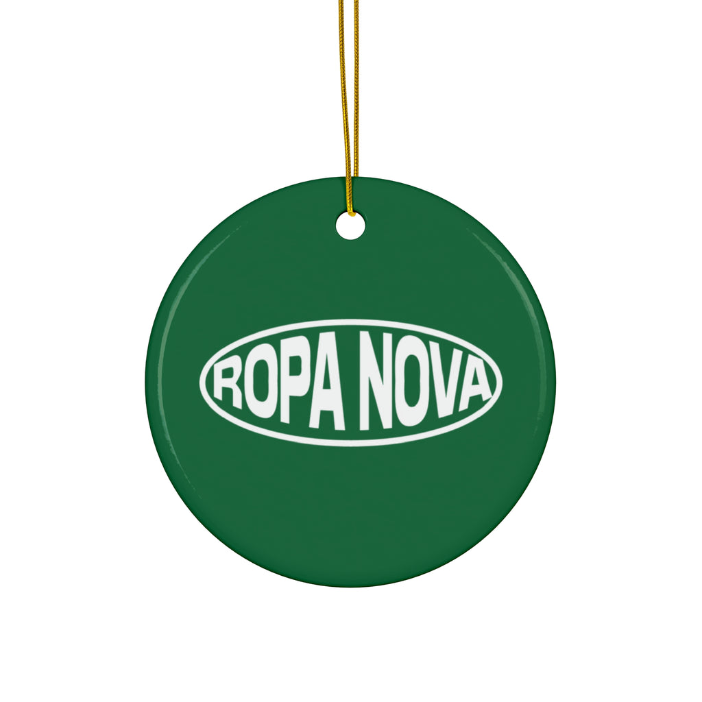 Ropa Nova Ceramic Star Ornament — Retro Logo Holiday Decoration