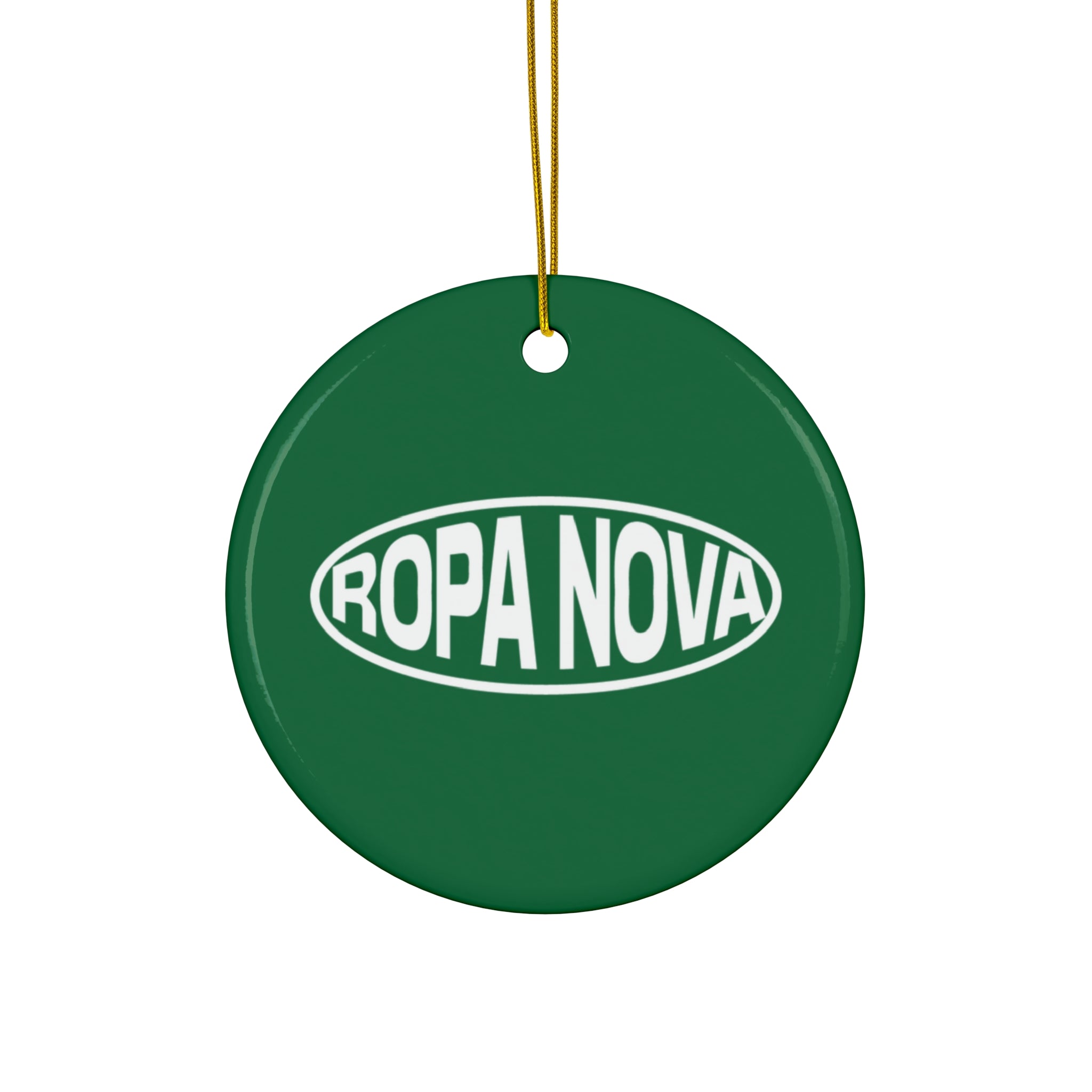 Ropa Nova Ceramic Star Ornament — Retro Logo Holiday Decoration