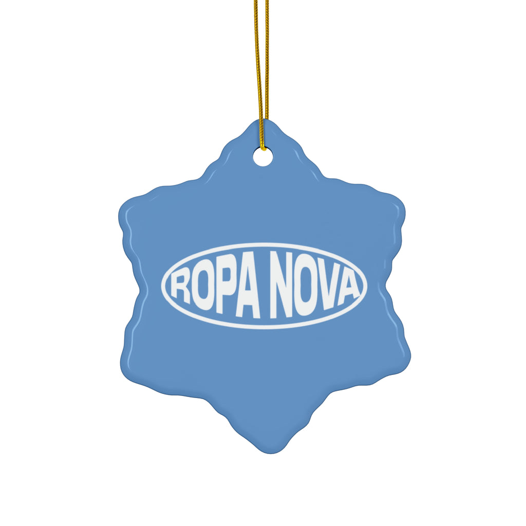 Ropa Nova Ceramic Star Ornament — Retro Logo Holiday Decoration