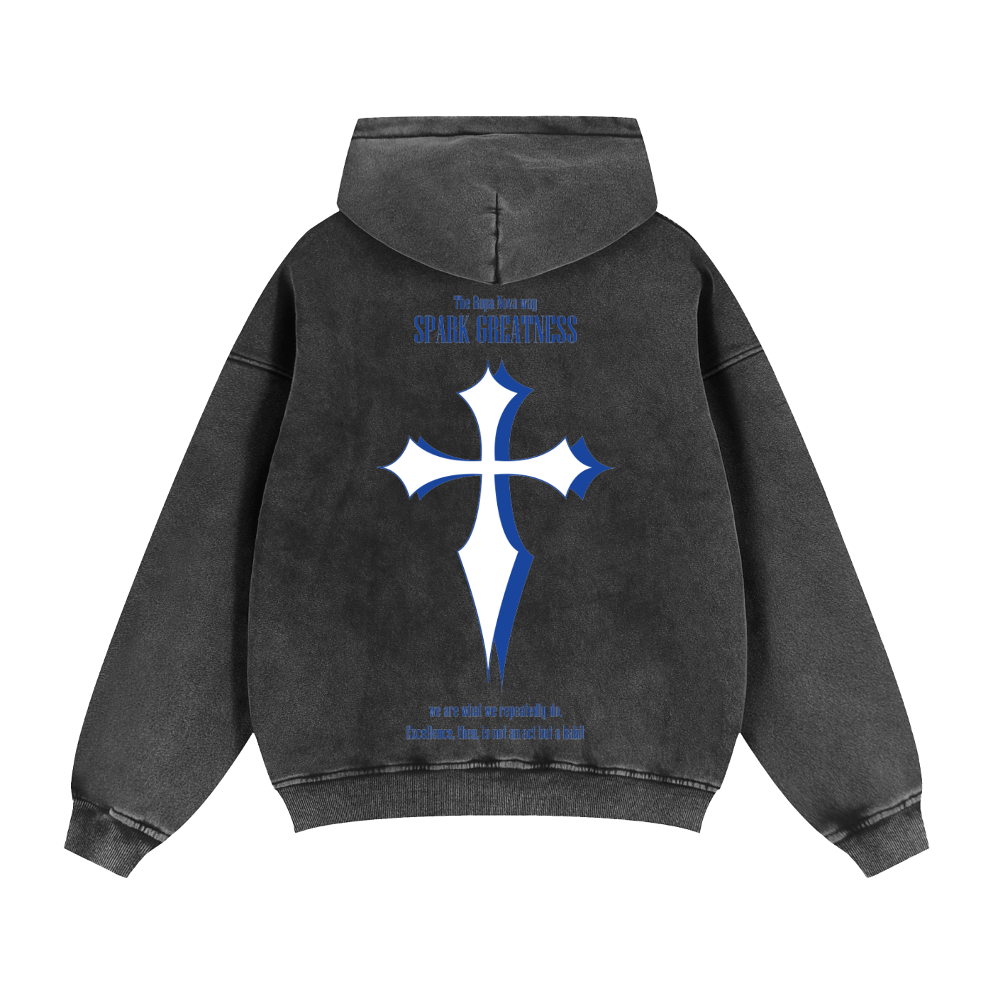 Greatness Snow washed Zip up hoodie (blue)