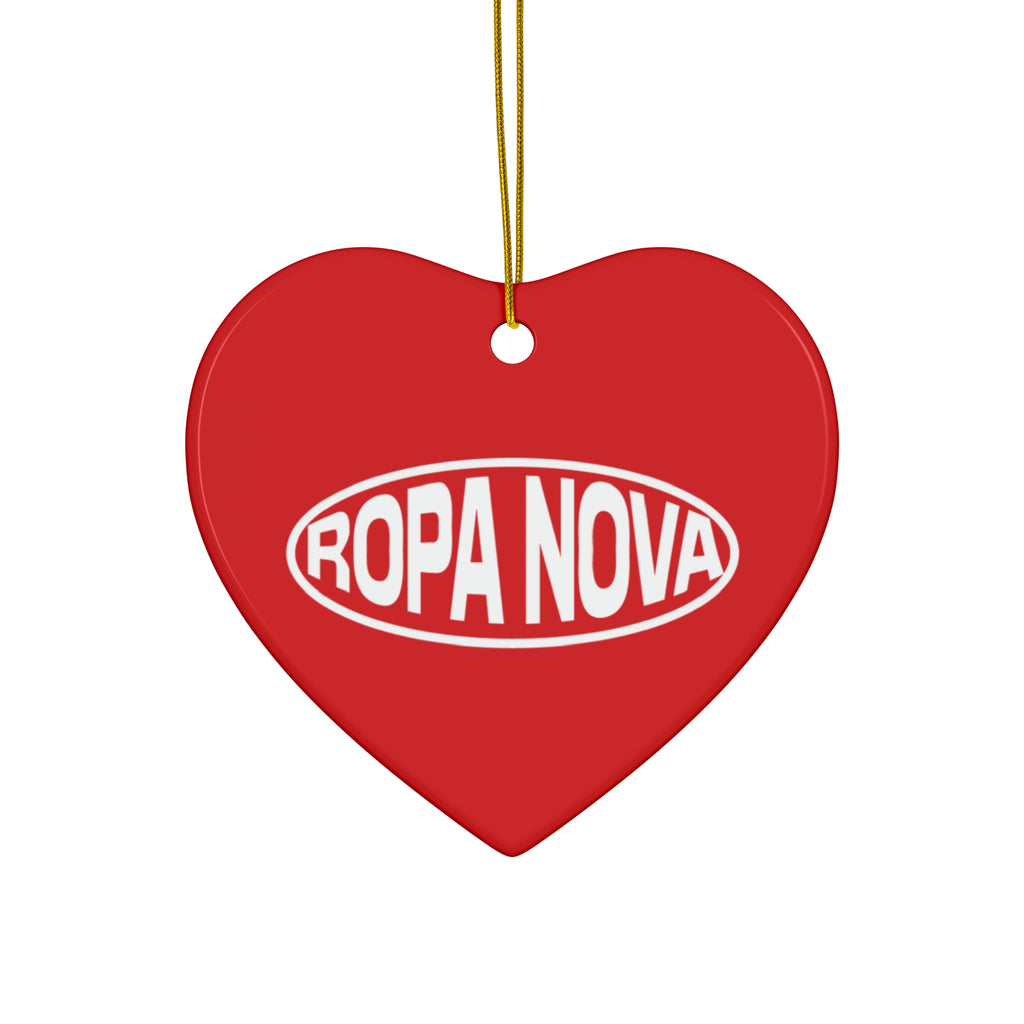 Ropa Nova Ceramic Star Ornament — Retro Logo Holiday Decoration
