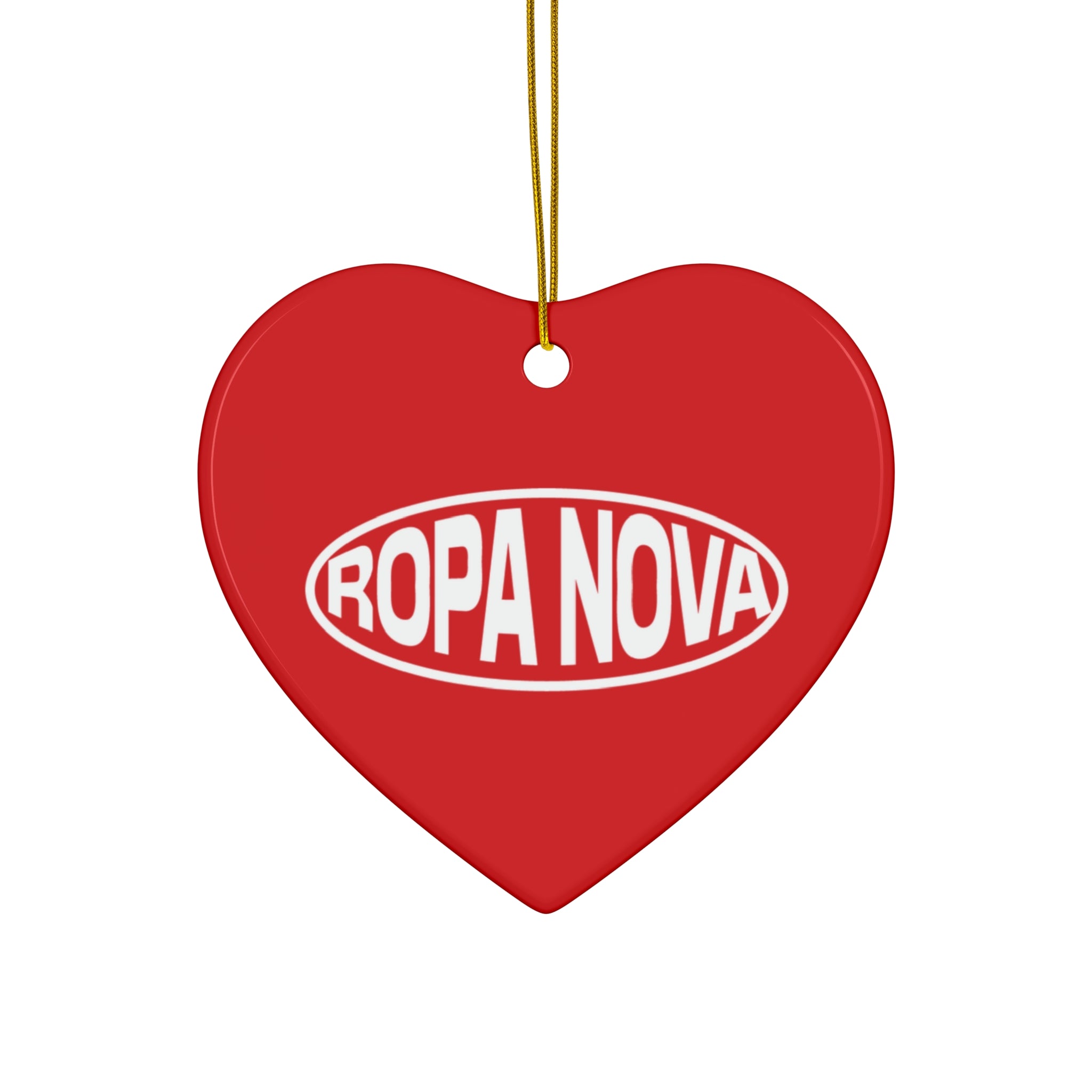 Ropa Nova Ceramic Star Ornament — Retro Logo Holiday Decoration