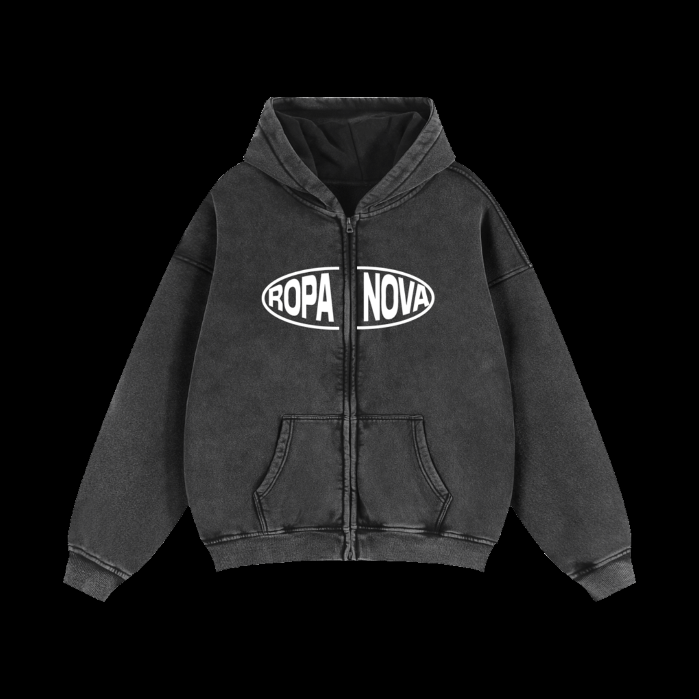 Greatness Snow washed Zip up hoodie (white)
