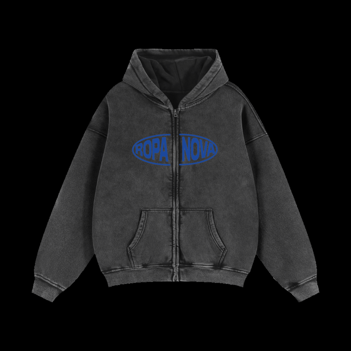 Greatness Snow washed Zip up hoodie (blue)
