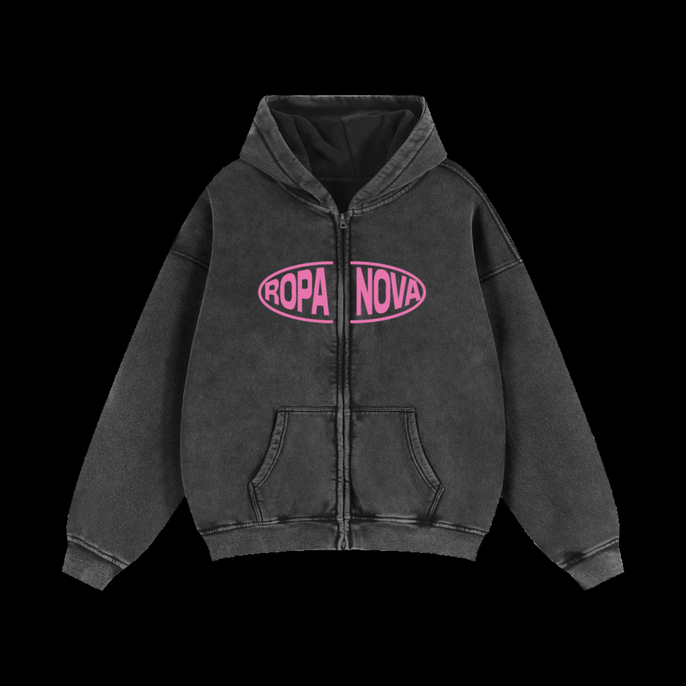 Greatness Snow washed Zip-up hoodie (Pink)