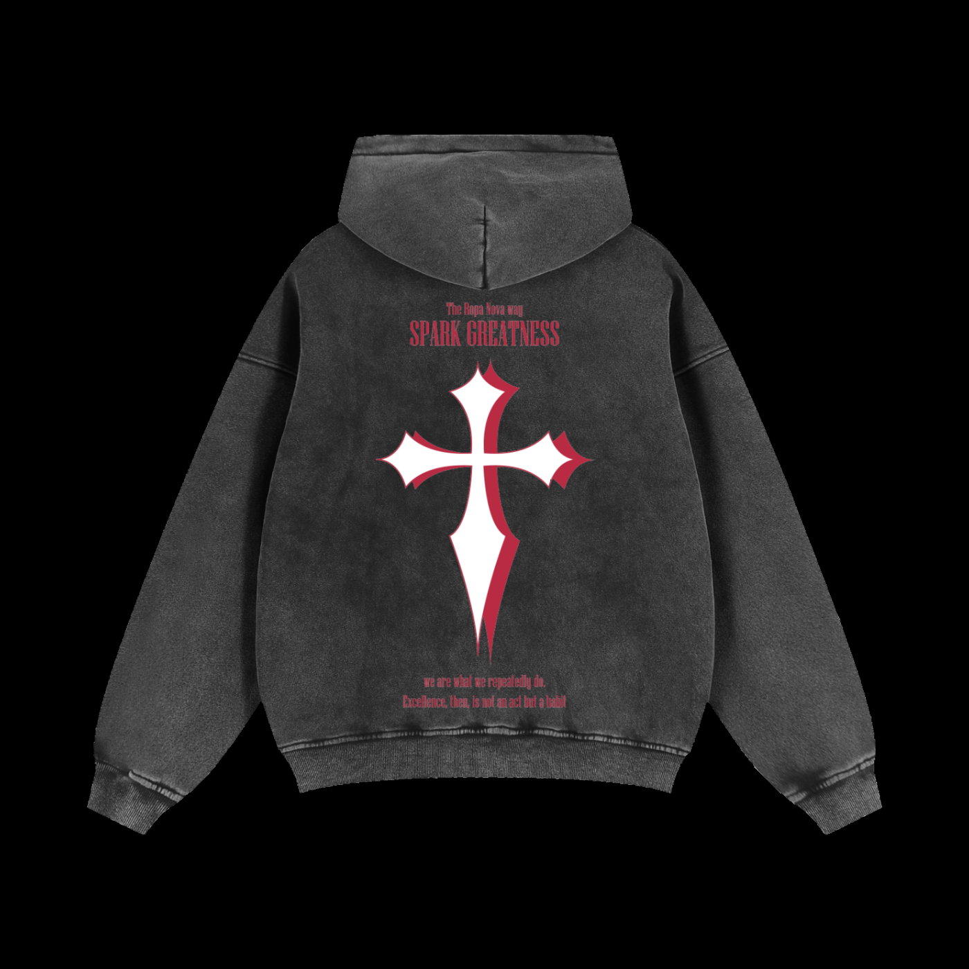 Greatness Snow washed Zip up Hoodie (Red)